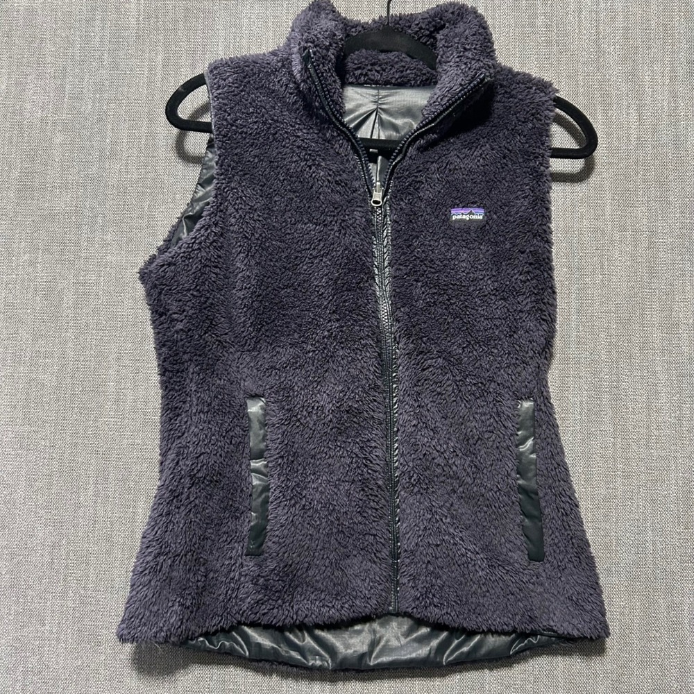 Patagonia Los Gatos Vest Womens Medium Purple High Pile Fleece Full Zip Slim Fit